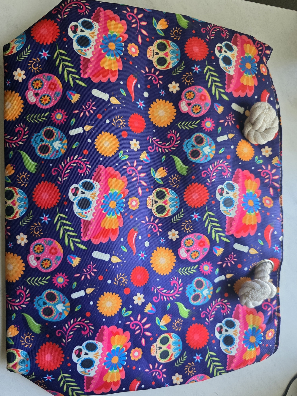 Colorful Day of the Dead Sugar Skull Tote